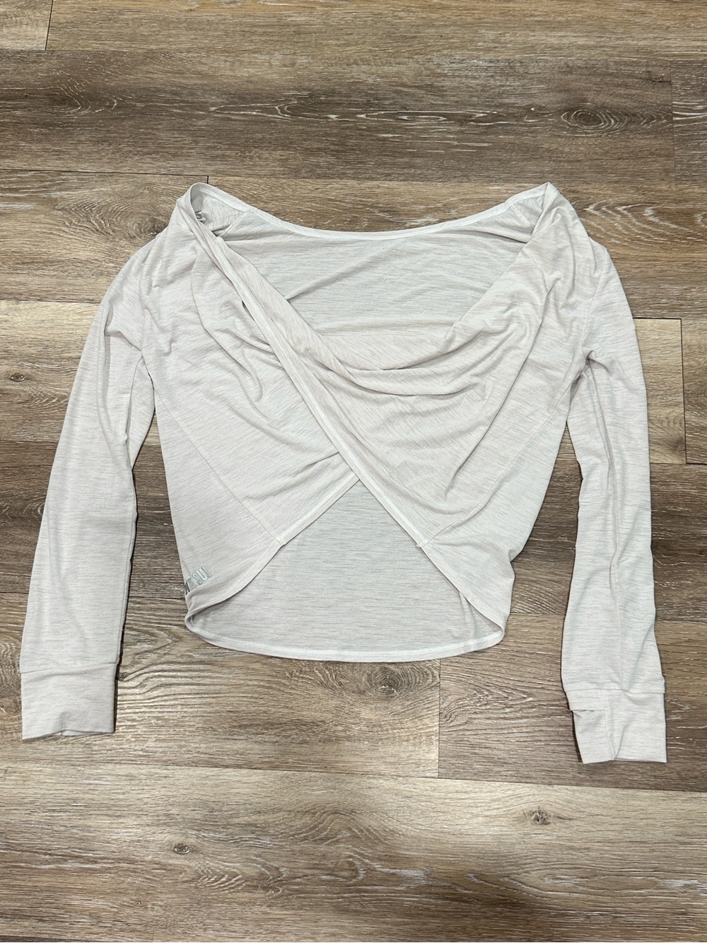 Anna Sui White Draped Crossover Long Sleeve Top